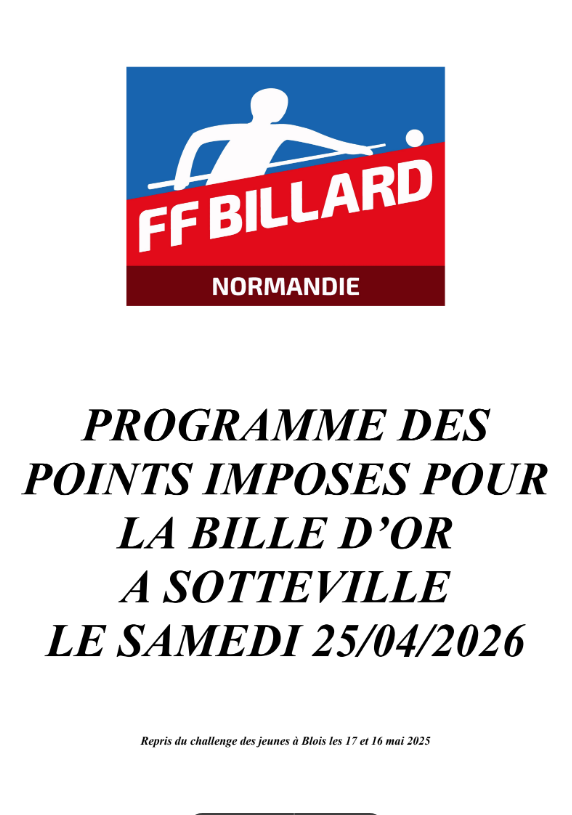 Règlement bille d&rsquo;or